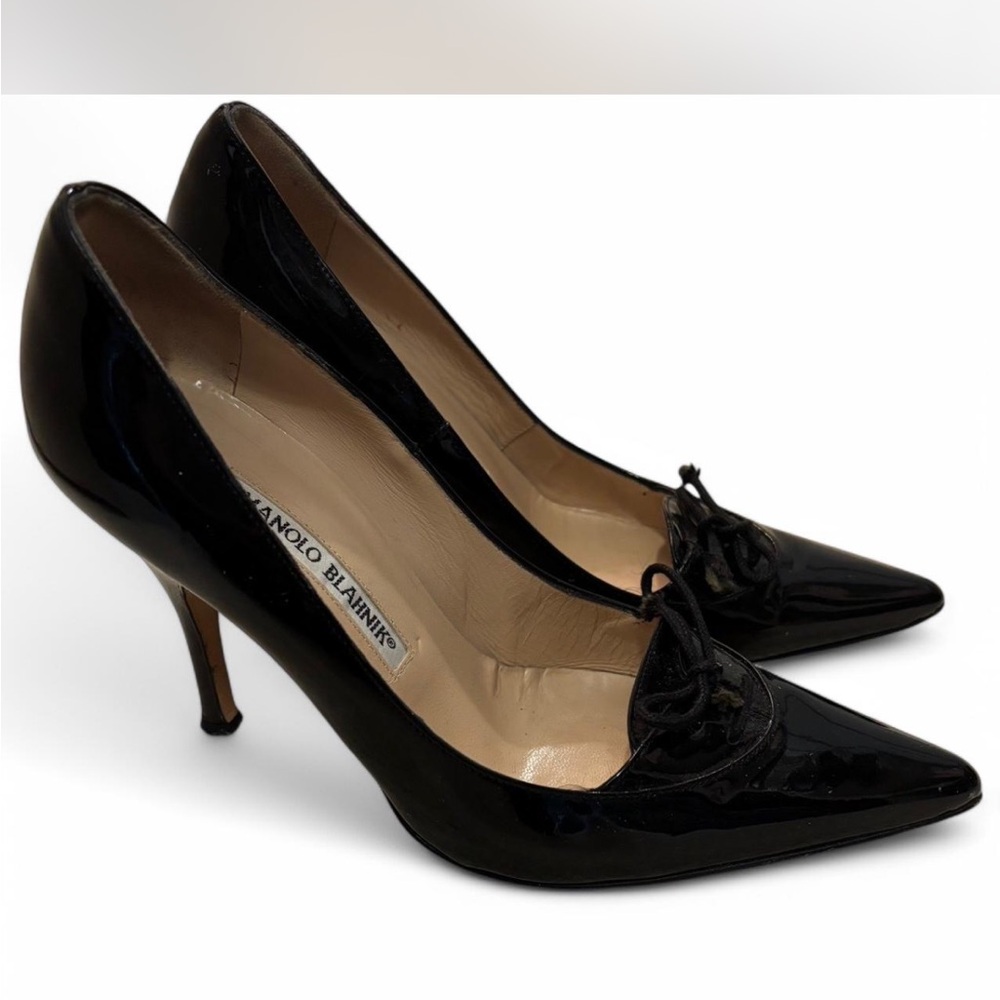 Manolo Blahnik Black Patent Leather Women's Shoes